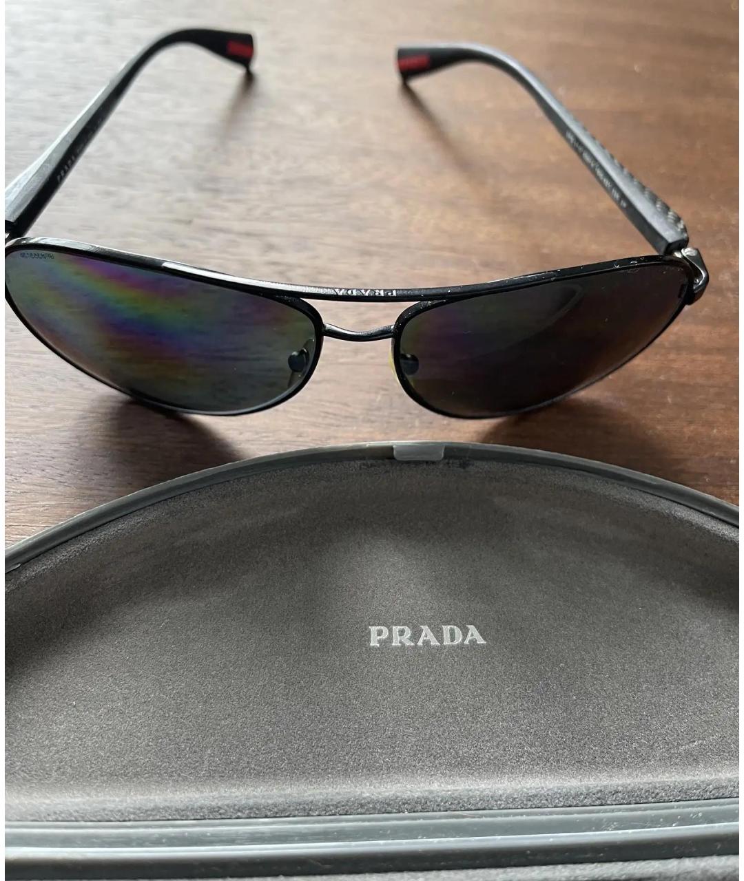 PRADA Черные пластиковые солнцезащитные очки, фото 4