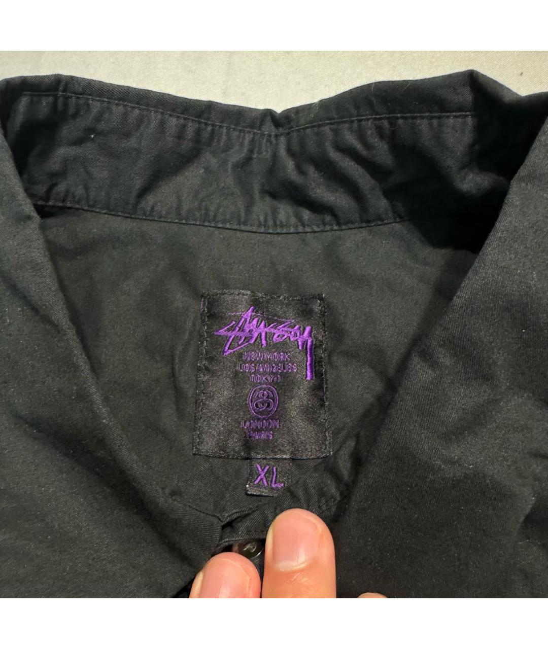 STUSSY Черная хлопковая кэжуал рубашка, фото 8