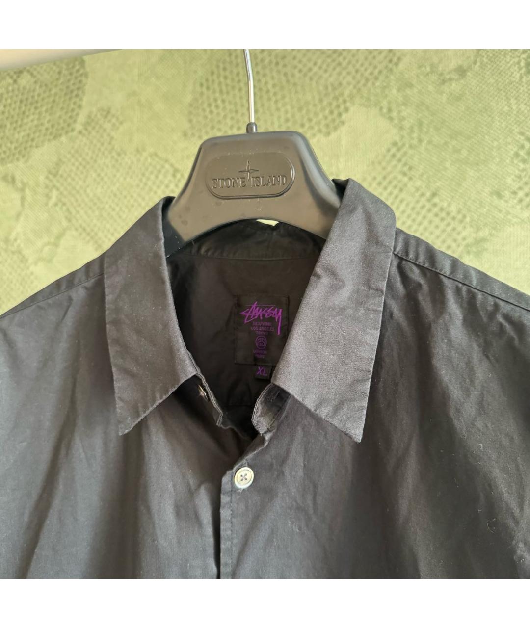 STUSSY Черная хлопковая кэжуал рубашка, фото 2