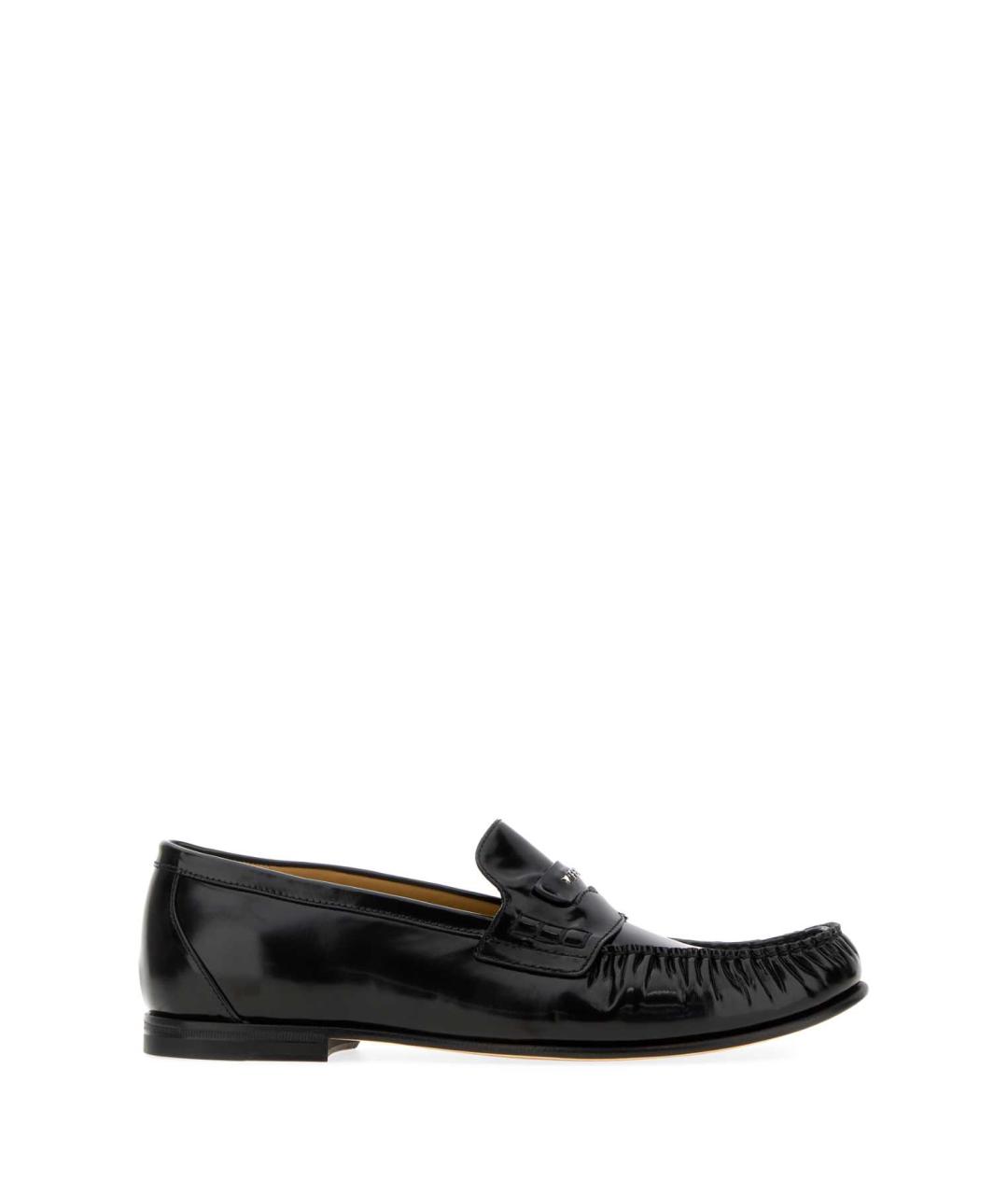 FENDI Черные кожаные лоферы, фото 1