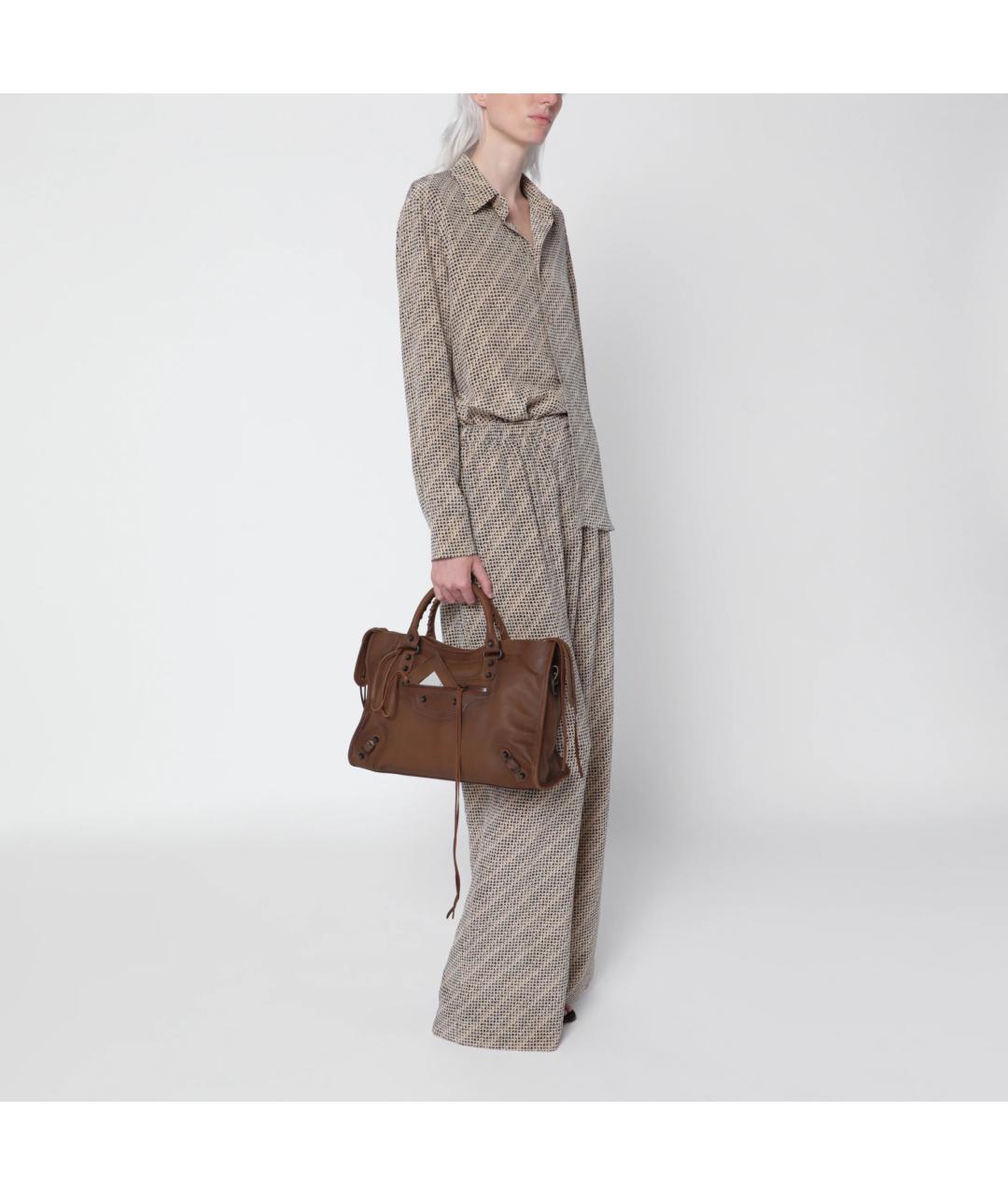 BALENCIAGA Коралловая кожаная сумка тоут, фото 3