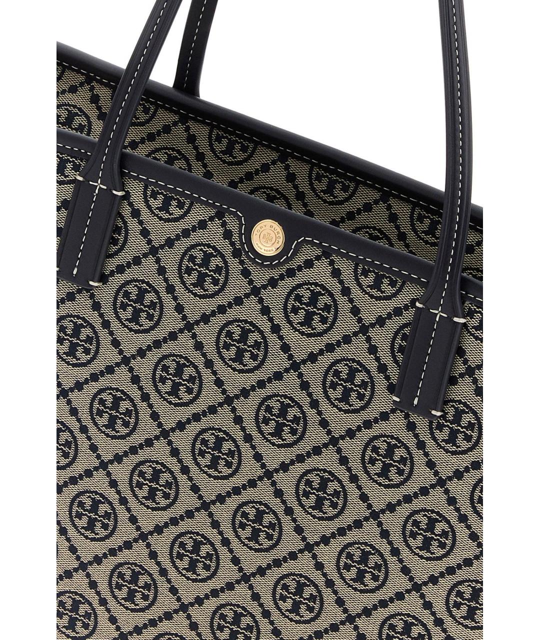 TORY BURCH Темно-синяя хлопковая сумка тоут, фото 3