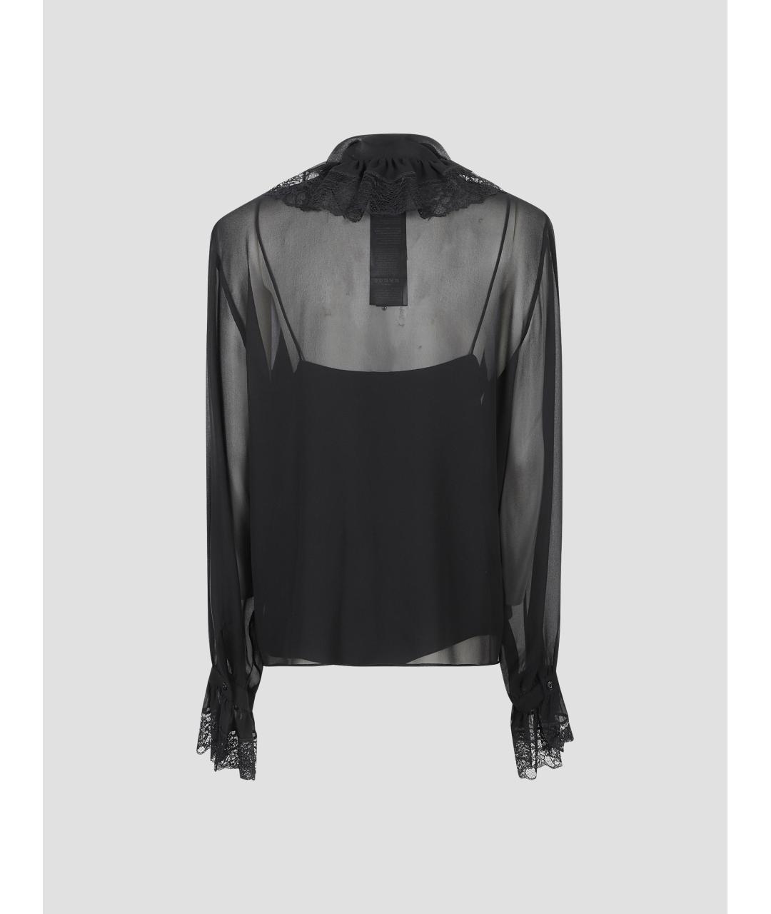 GUCCI Черная шелковая блузы, фото 3