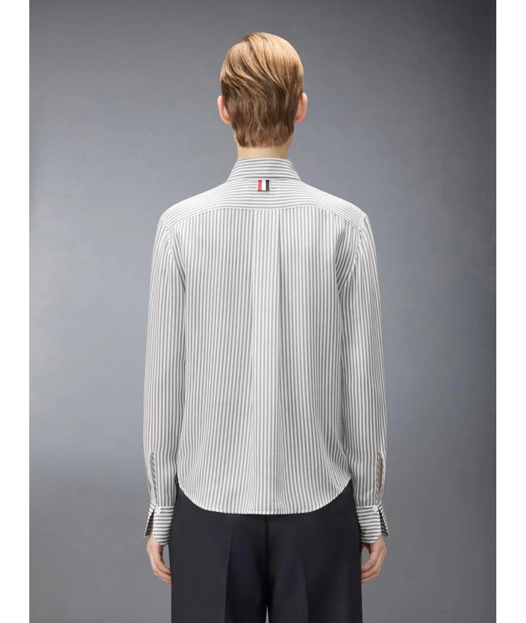 THOM BROWNE Серая шелковая рубашка, фото 3
