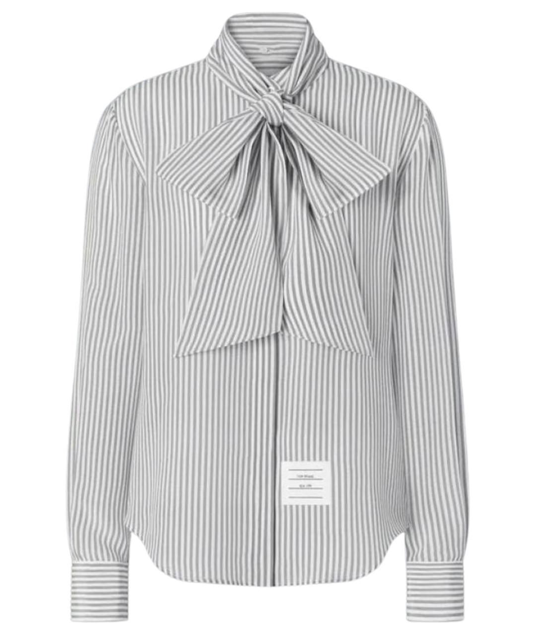 THOM BROWNE Серая шелковая рубашка, фото 1