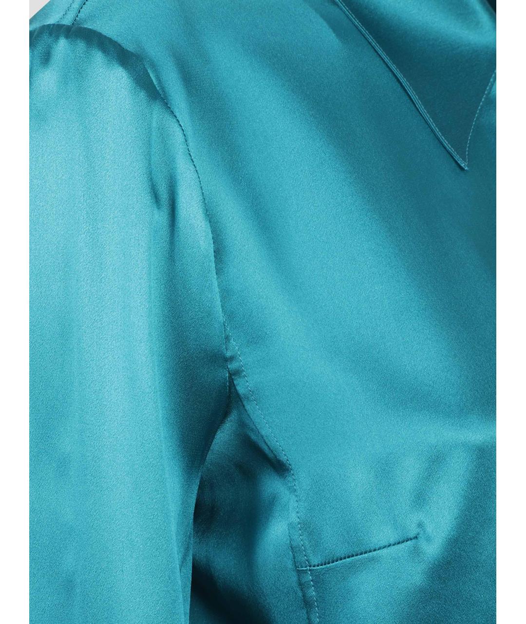 GUCCI Бирюзовая шелковая рубашка, фото 2