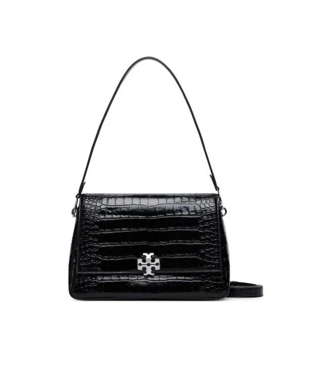 TORY BURCH Черная сумка через плечо из лакированной кожи, фото 1