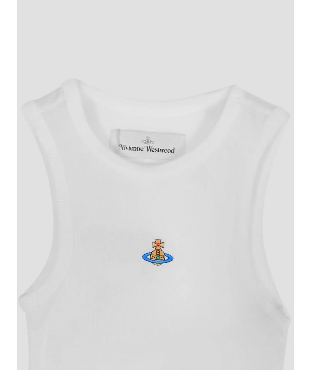VIVIENNE WESTWOOD Белая вискозная майка, фото 3