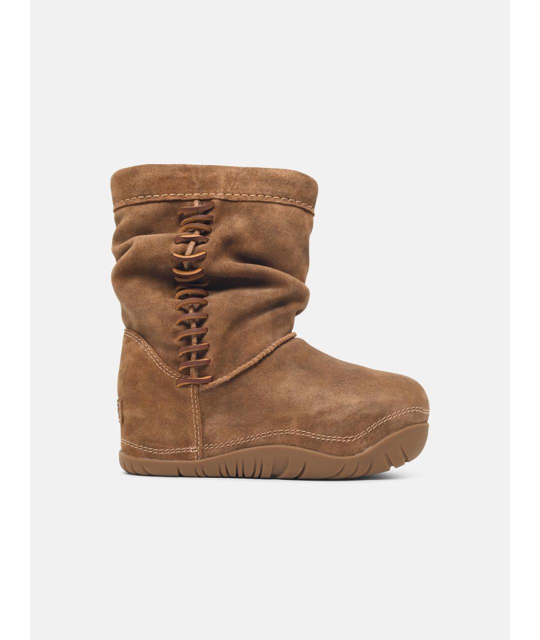 UGG Коричневые нубуковые сапоги, фото 4