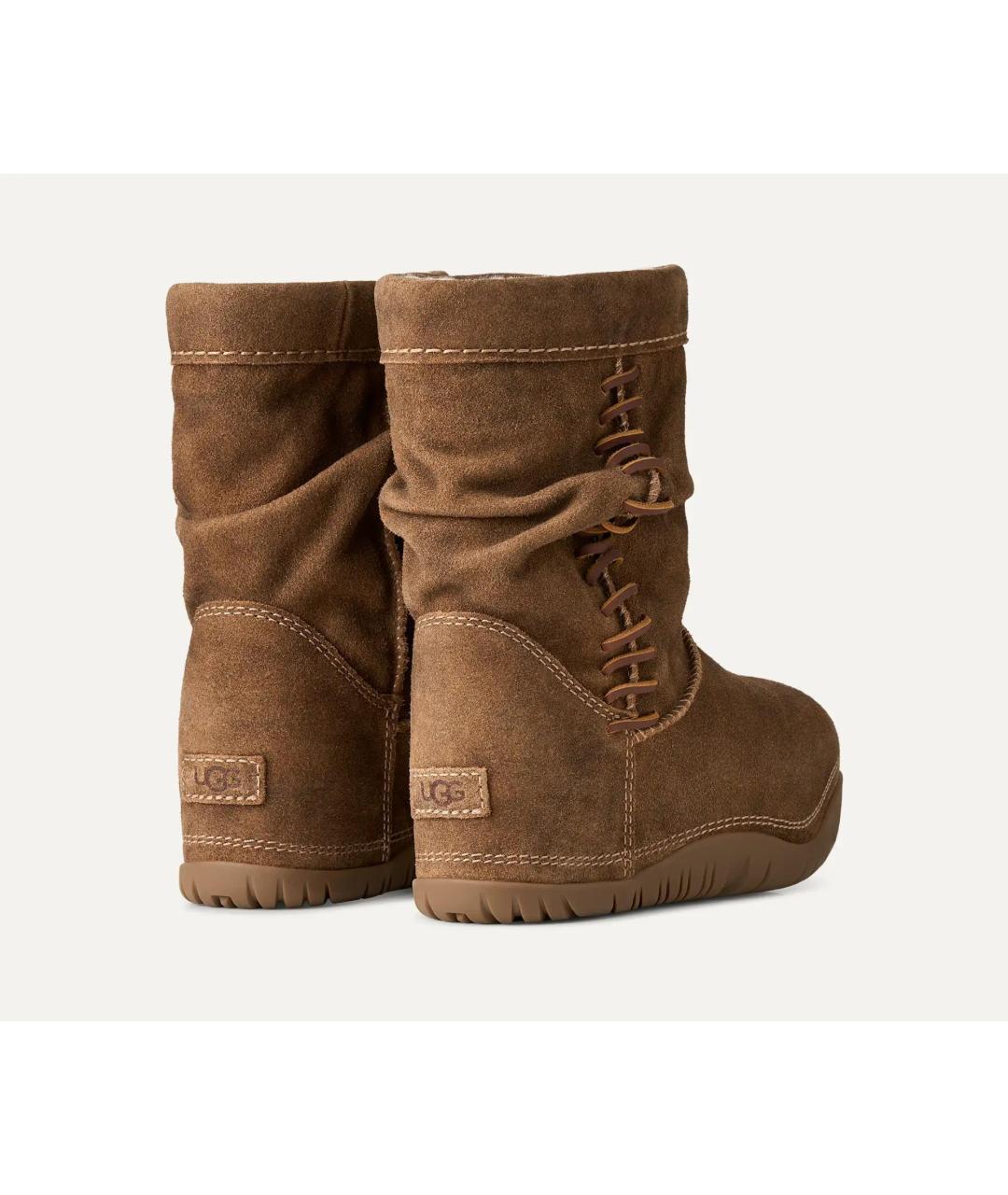 UGG Коричневые нубуковые сапоги, фото 3