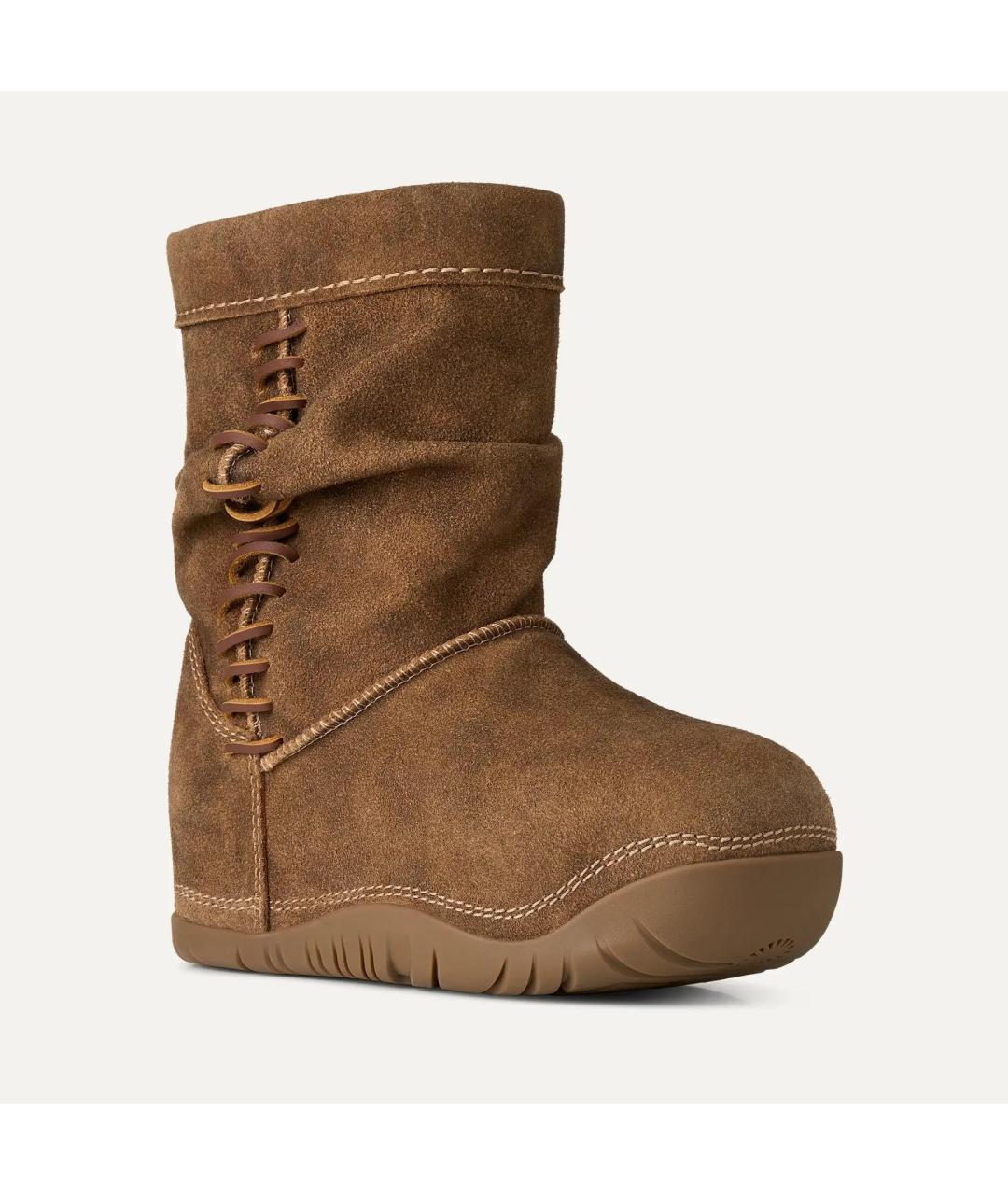 UGG Коричневые нубуковые сапоги, фото 2