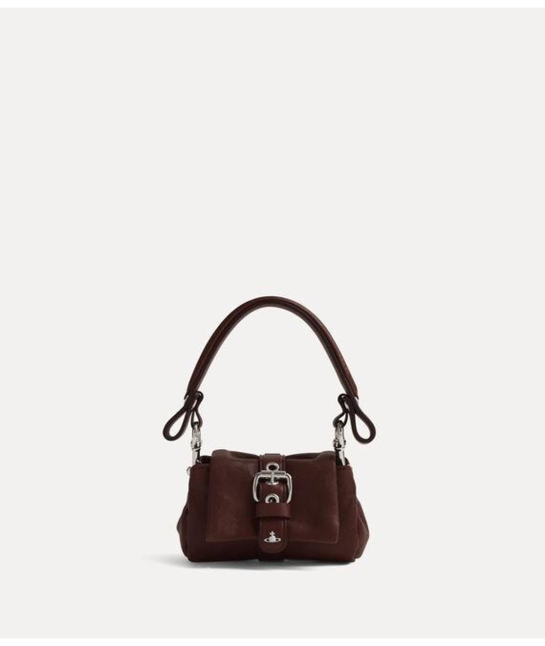 VIVIENNE WESTWOOD Коричневая кожаная сумка с короткими ручками, фото 1