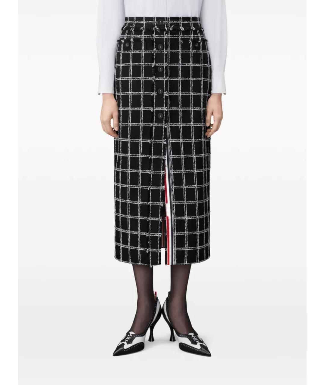 THOM BROWNE Мульти хлопковая юбка миди, фото 2