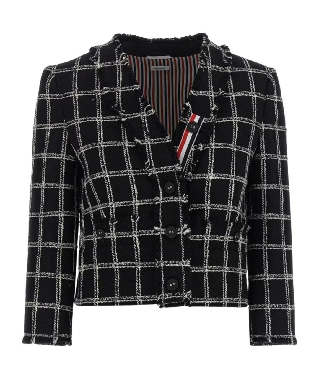 THOM BROWNE Черный хлопковый жакет/пиджак, фото 1