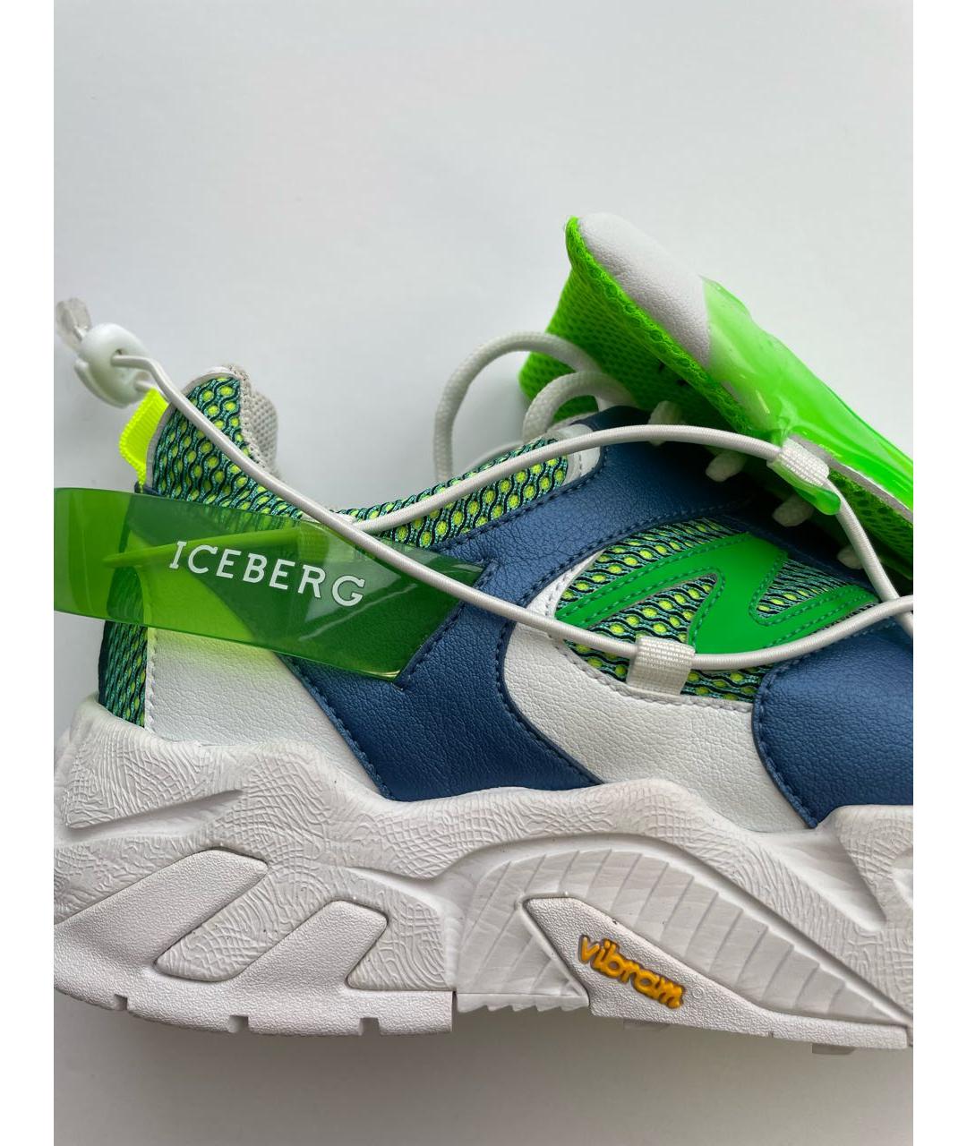 ICEBERG Зеленые кожаные кроссовки, фото 6