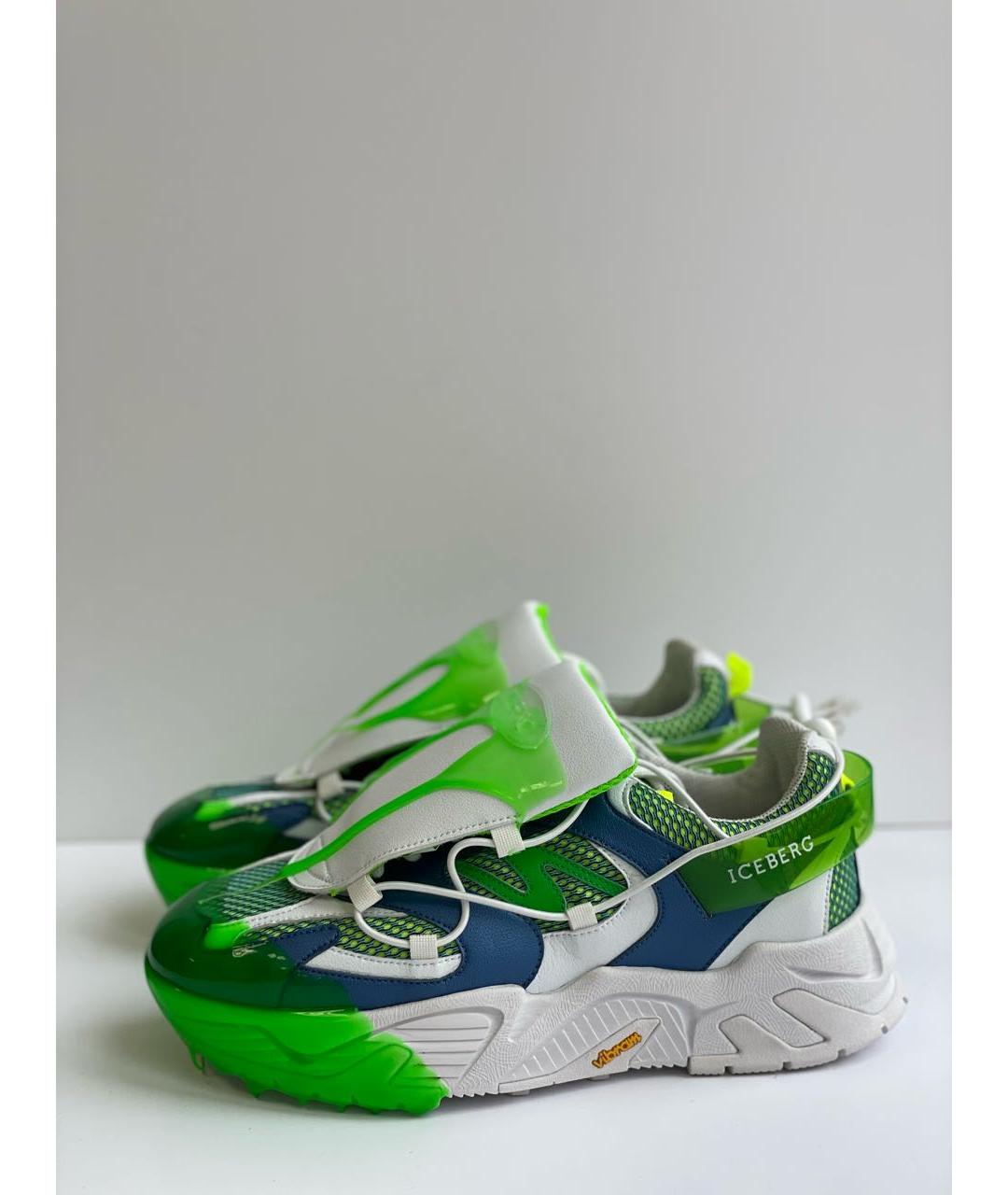 ICEBERG Зеленые кожаные кроссовки, фото 9
