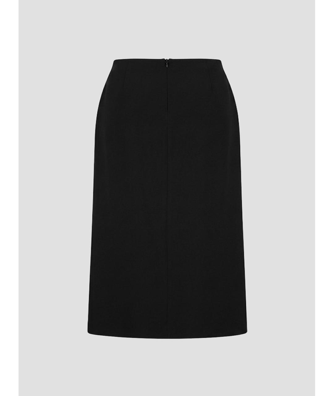 JIL SANDER Черная шерстяная юбка миди, фото 2