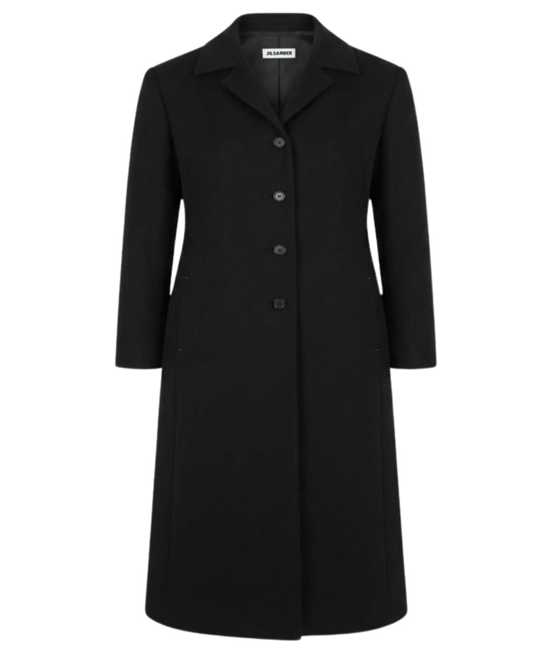 JIL SANDER Черное шерстяное пальто, фото 1