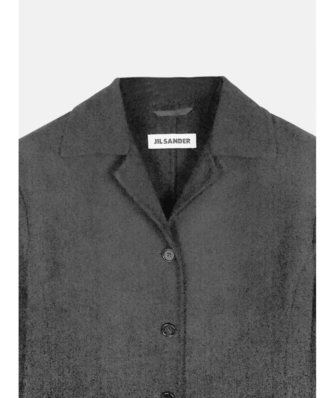 JIL SANDER Черное шерстяное пальто, фото 3