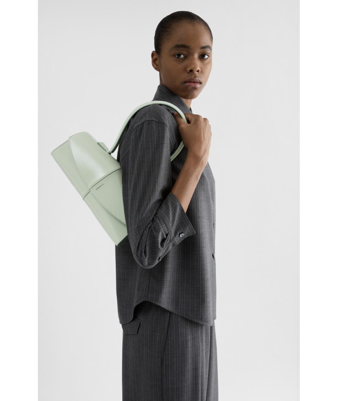 JIL SANDER Голубая кожаная сумка через плечо, фото 5