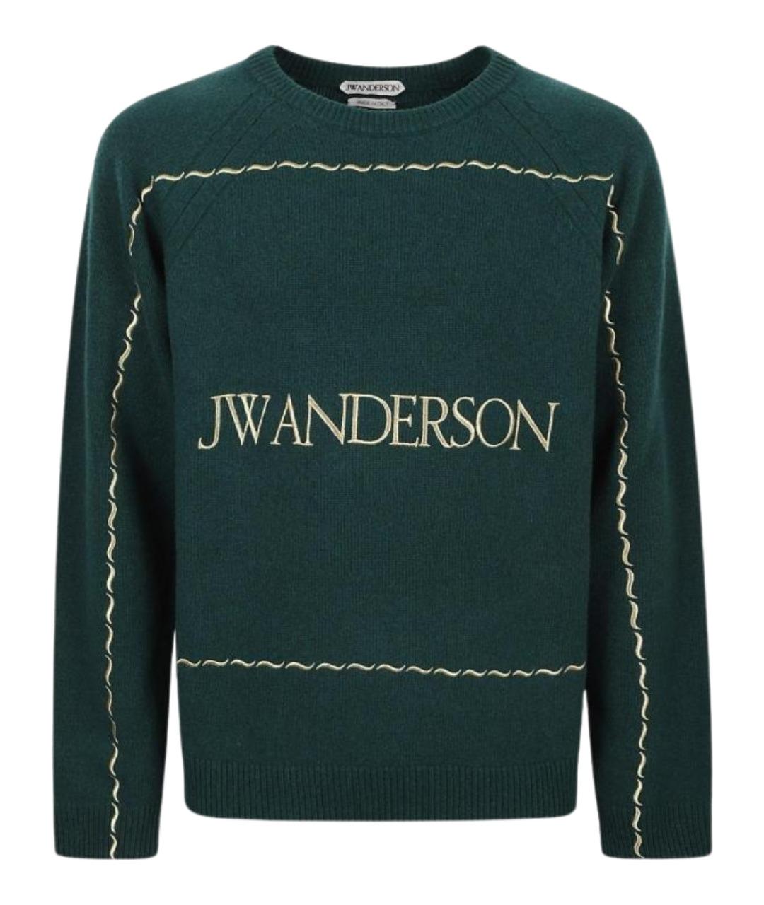 J.W.ANDERSON Зеленый шерстяной джемпер / свитер, фото 1