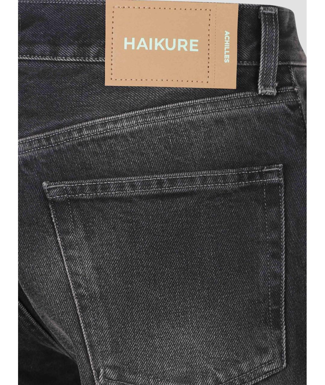 HAIKURE Черные хлопковые прямые джинсы, фото 2
