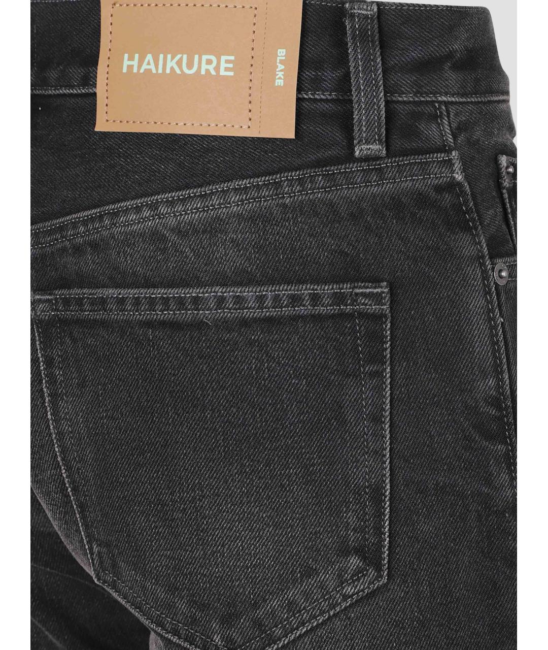 HAIKURE Черные хлопко-эластановые прямые джинсы, фото 2