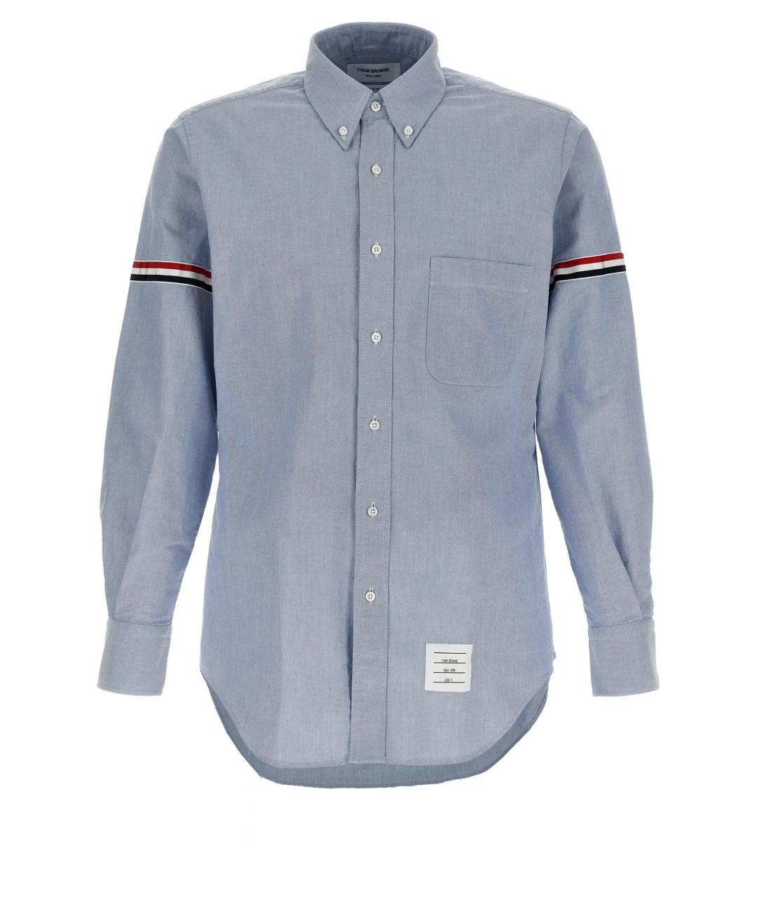 THOM BROWNE Голубая хлопковая классическая рубашка, фото 1