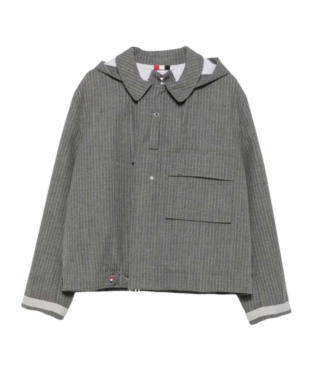 THOM BROWNE Серая шерстяная куртка, фото 1