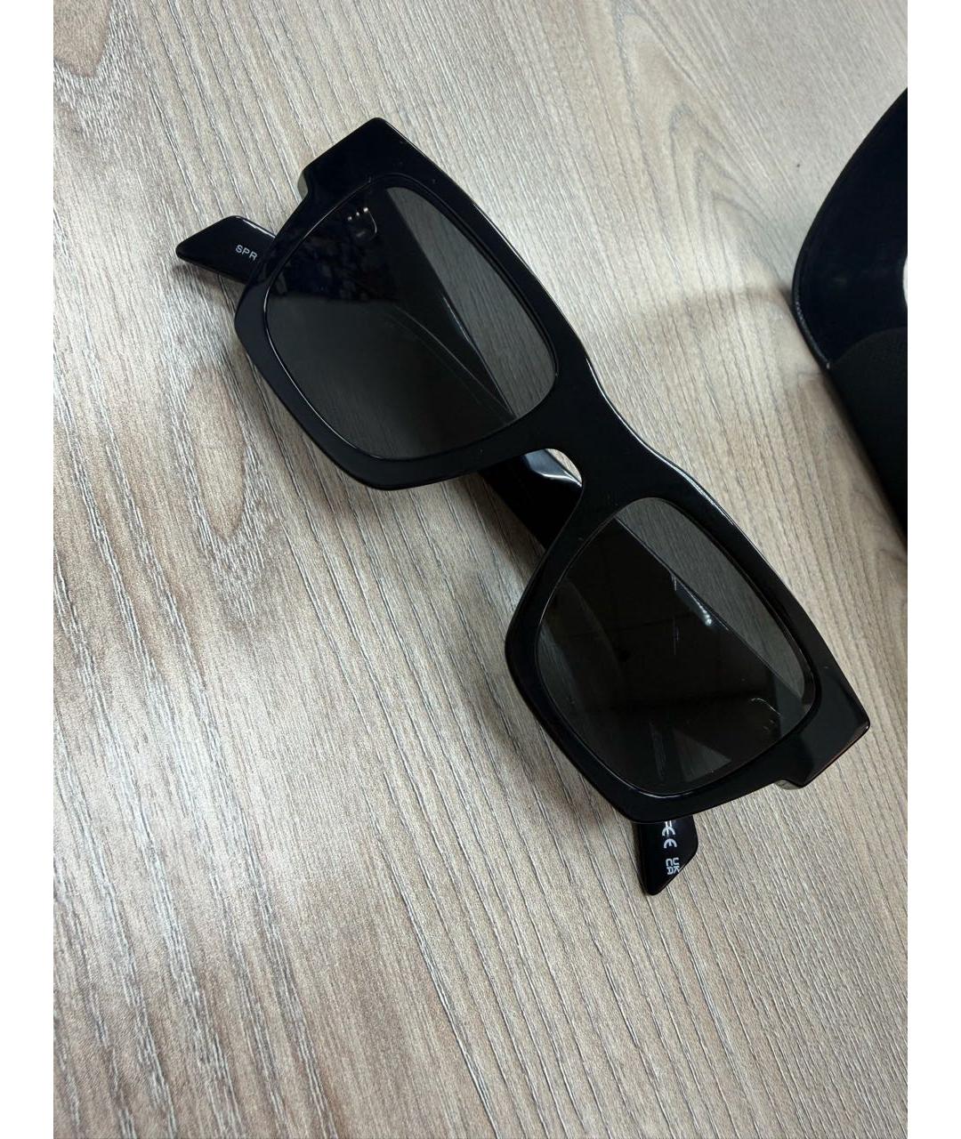 PRADA Черные пластиковые солнцезащитные очки, фото 2