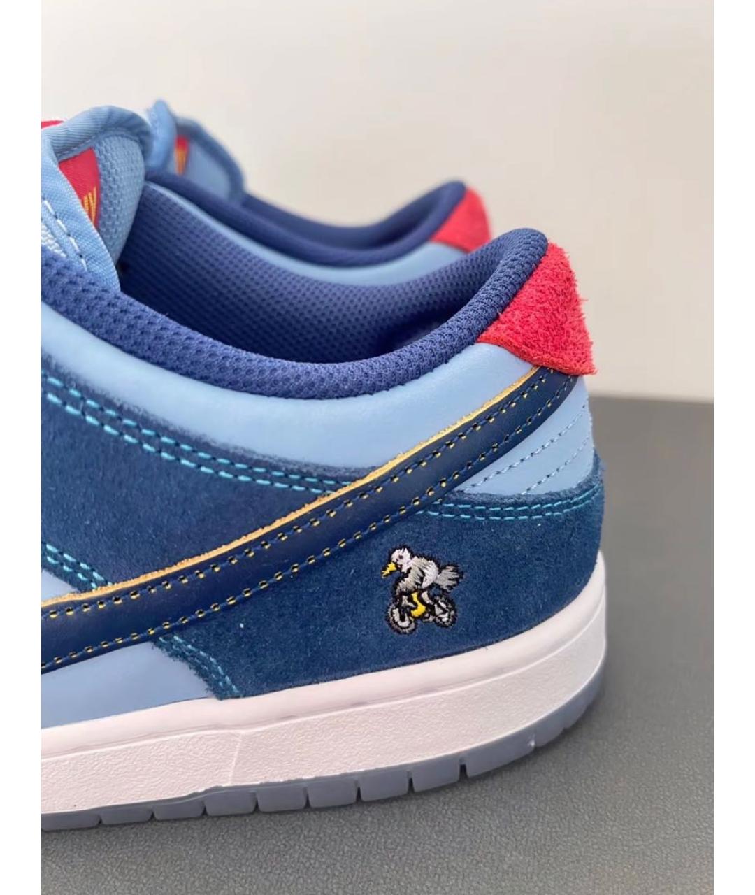 NIKE Синие текстильные низкие кроссовки / кеды, фото 5