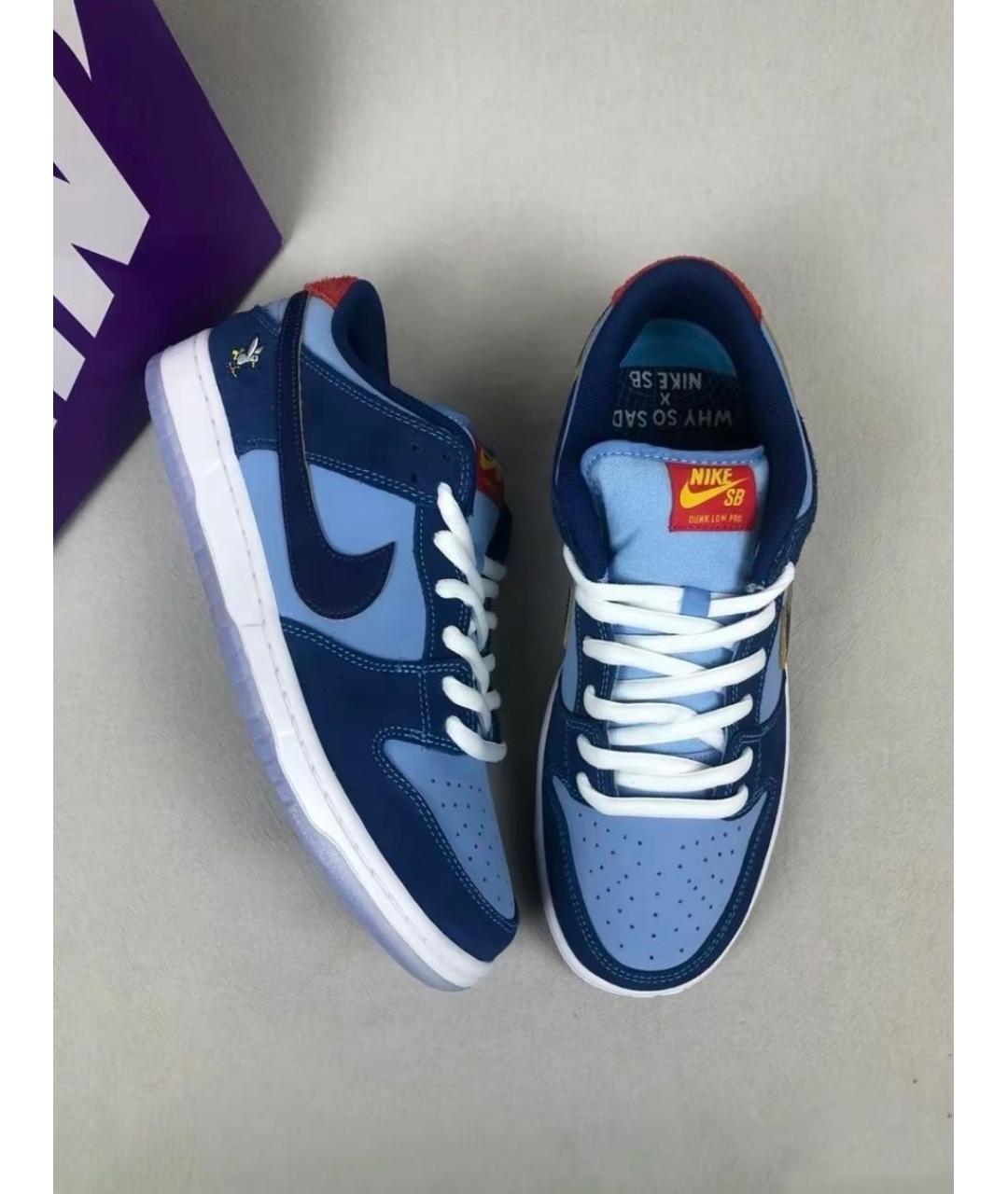 NIKE Синие текстильные низкие кроссовки / кеды, фото 7