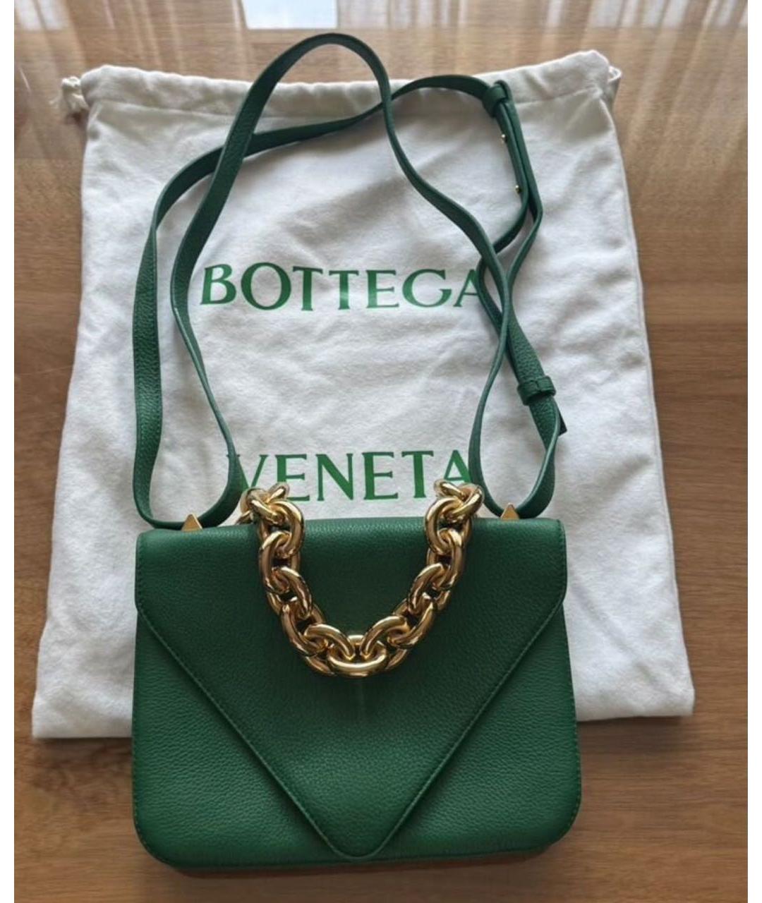 BOTTEGA VENETA Зеленая кожаная сумка через плечо, фото 6