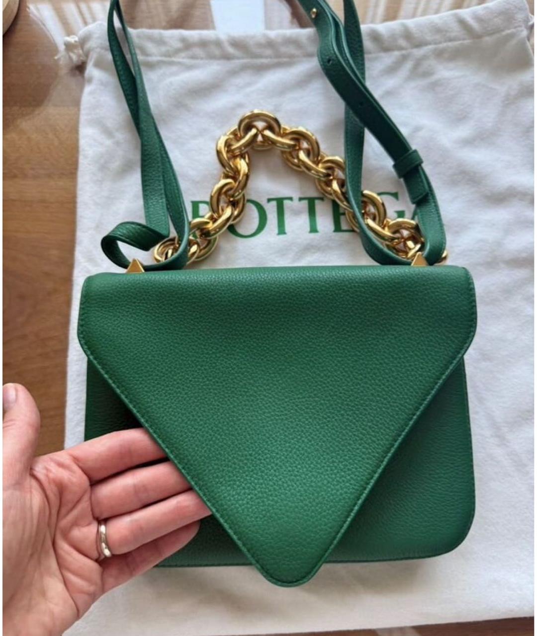 BOTTEGA VENETA Зеленая кожаная сумка через плечо, фото 5