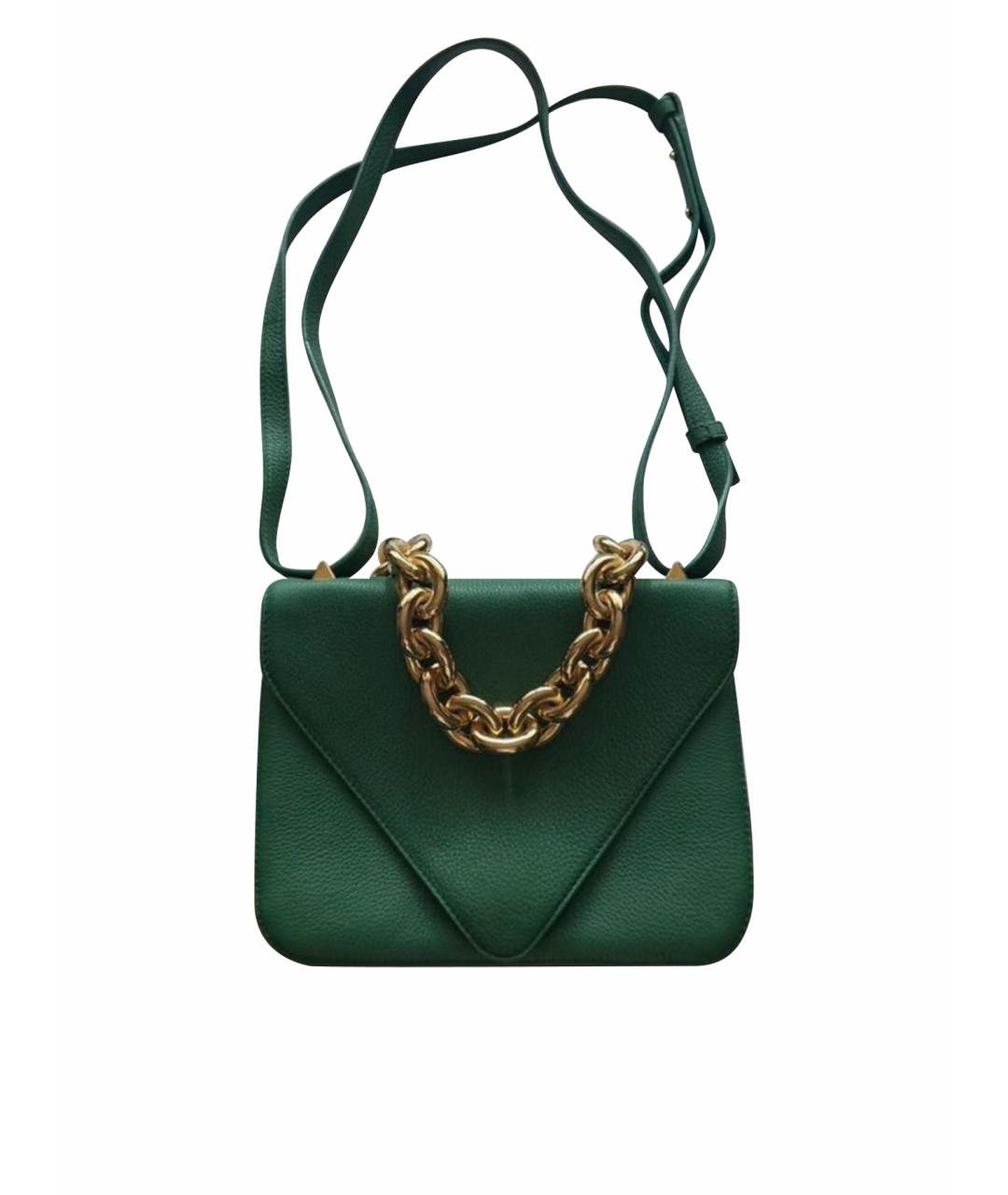 BOTTEGA VENETA Зеленая кожаная сумка через плечо, фото 1