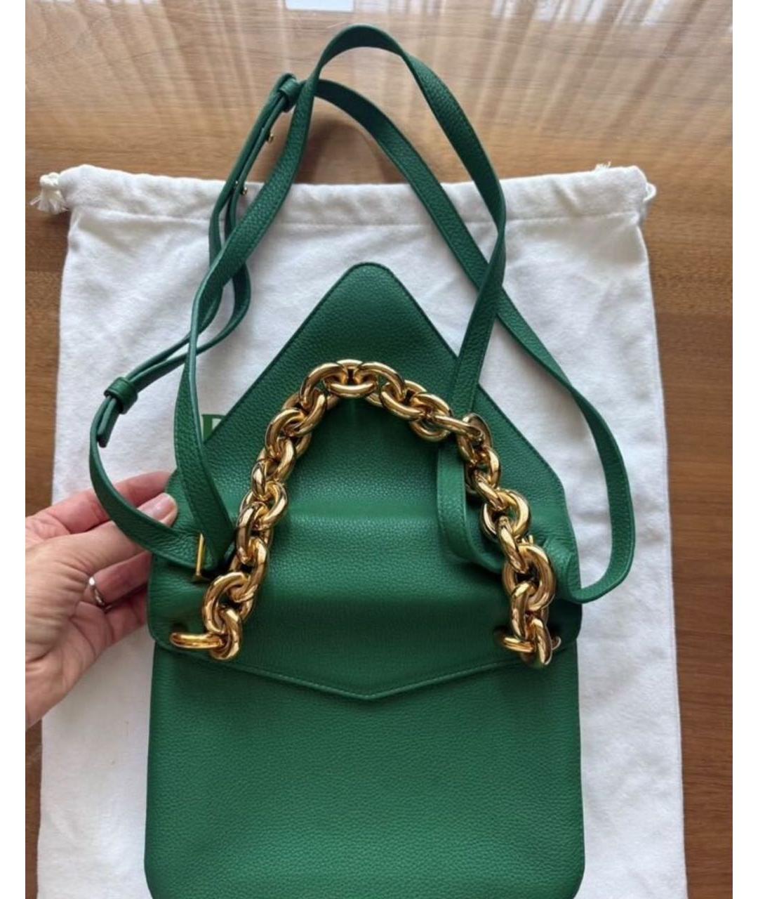 BOTTEGA VENETA Зеленая кожаная сумка через плечо, фото 2