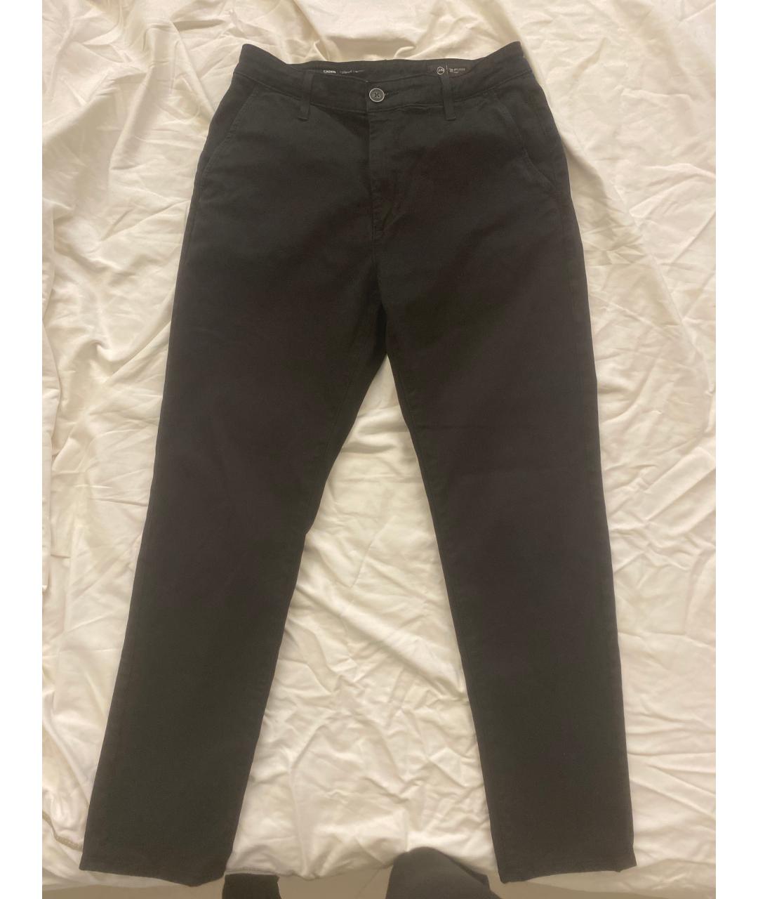 AG JEANS Черные хлопко-эластановые брюки узкие, фото 4