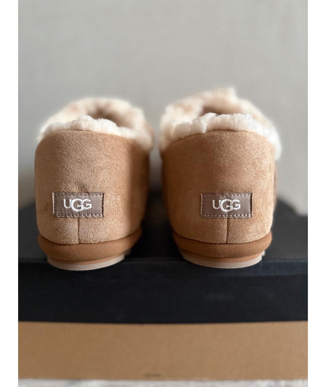 UGG Бежевые замшевые мокасины, фото 4