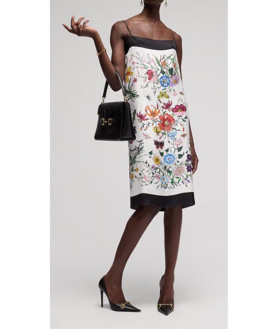 GUCCI Белое шелковое повседневное платье, фото 2