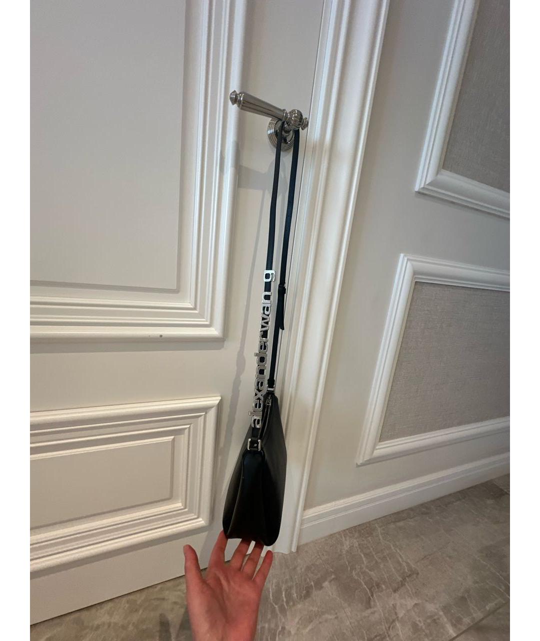 ALEXANDER WANG Черная кожаная сумка через плечо, фото 2