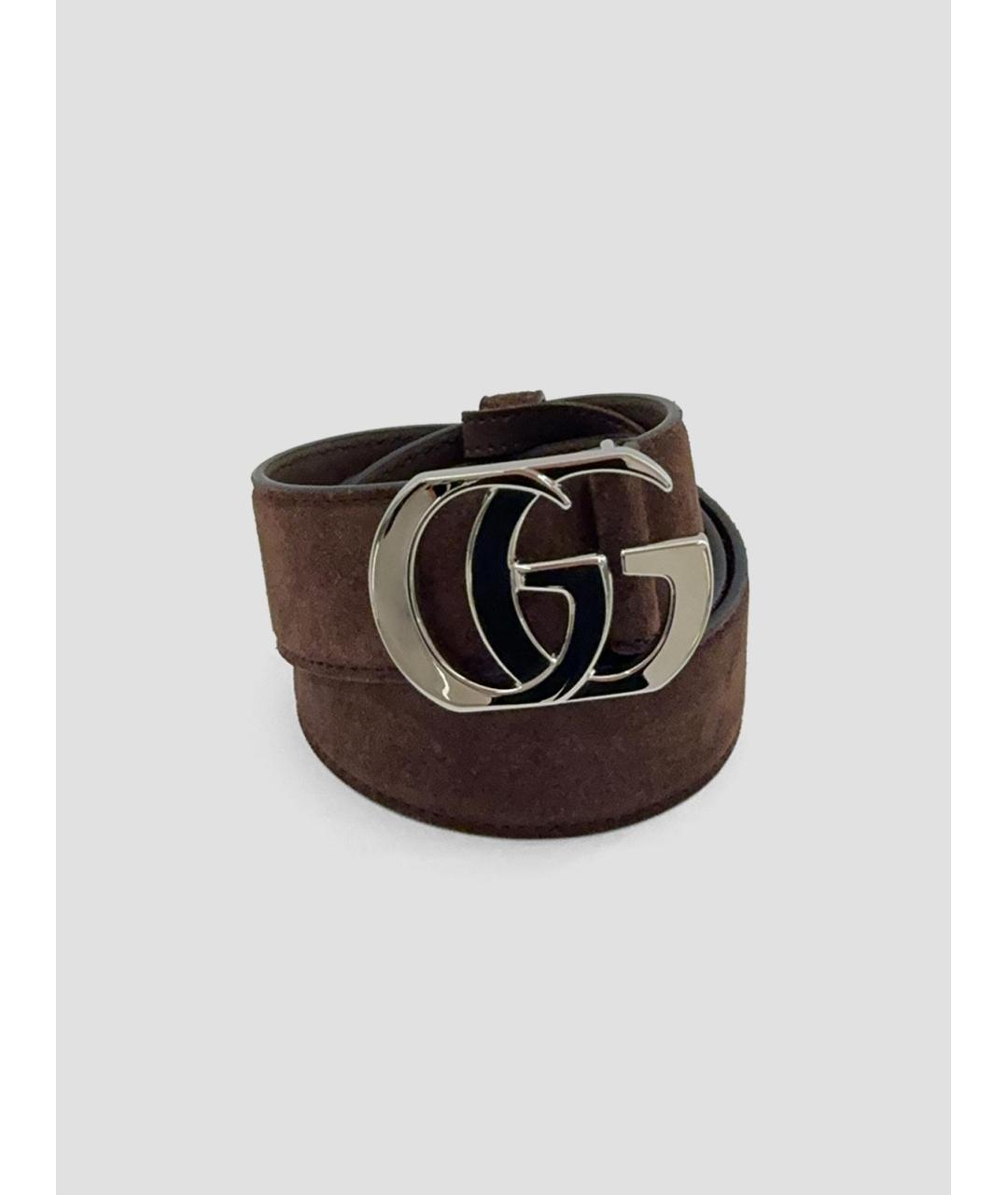 GUCCI Коричневый замшевый ремень, фото 3