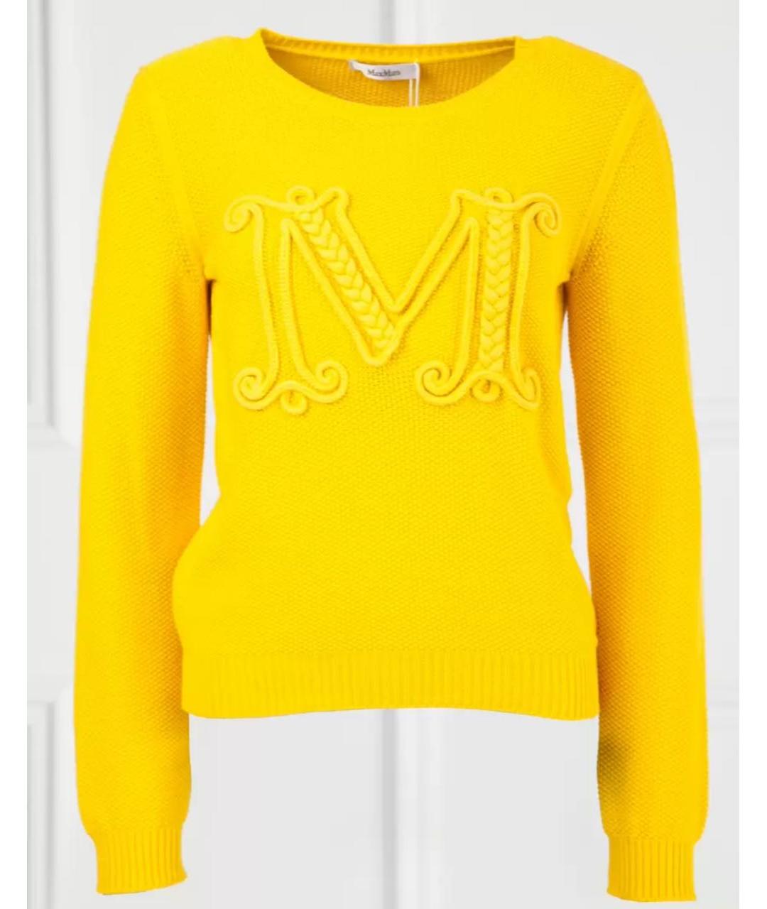 MAX MARA Желтый хлопковый джемпер / свитер, фото 8