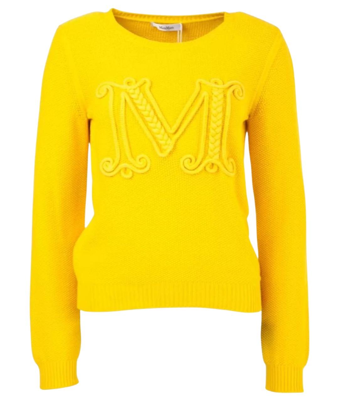 MAX MARA Желтый хлопковый джемпер / свитер, фото 1