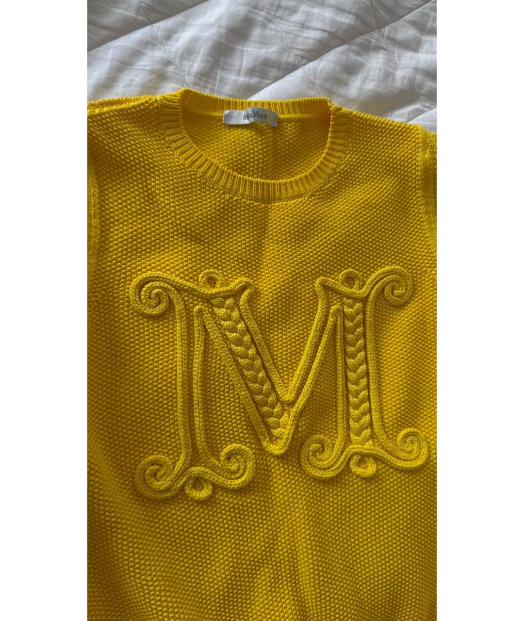 MAX MARA Желтый хлопковый джемпер / свитер, фото 2