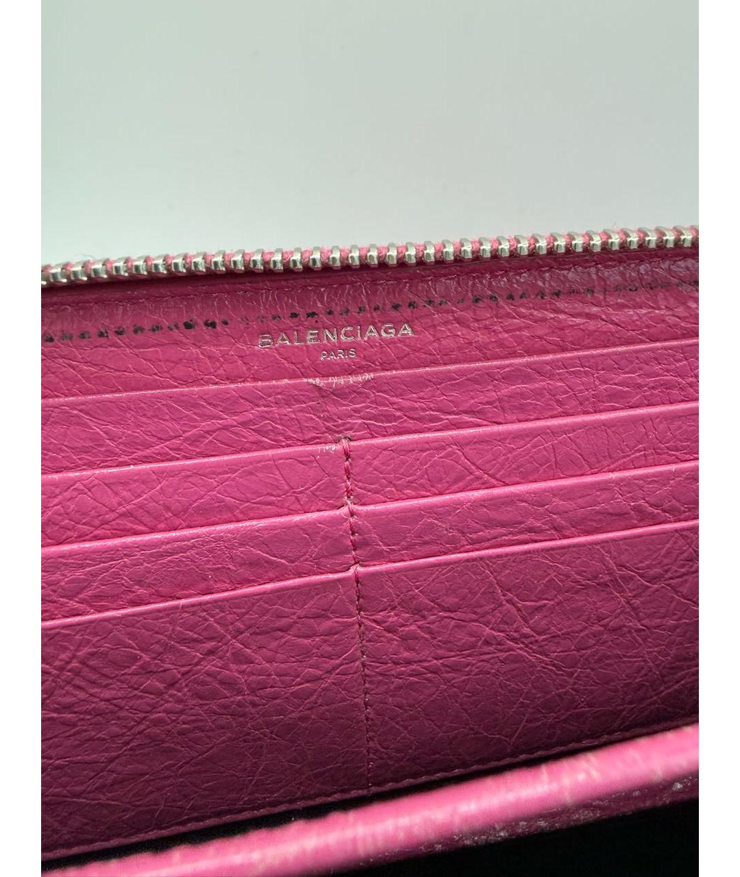 BALENCIAGA Розовый кожаный кошелек, фото 7