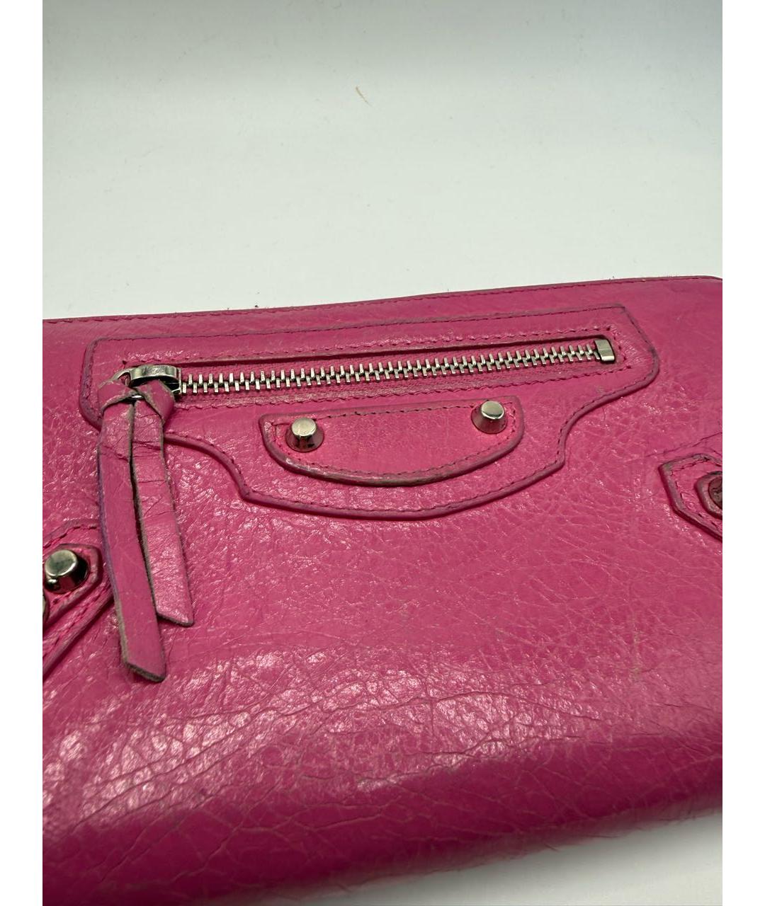 BALENCIAGA Розовый кожаный кошелек, фото 2