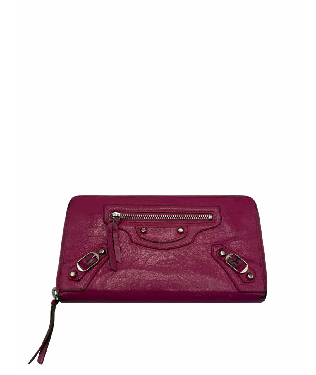 BALENCIAGA Розовый кожаный кошелек, фото 1