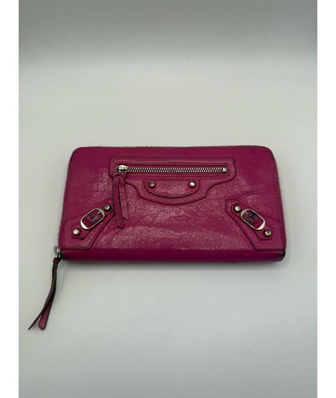 BALENCIAGA Розовый кожаный кошелек, фото 8