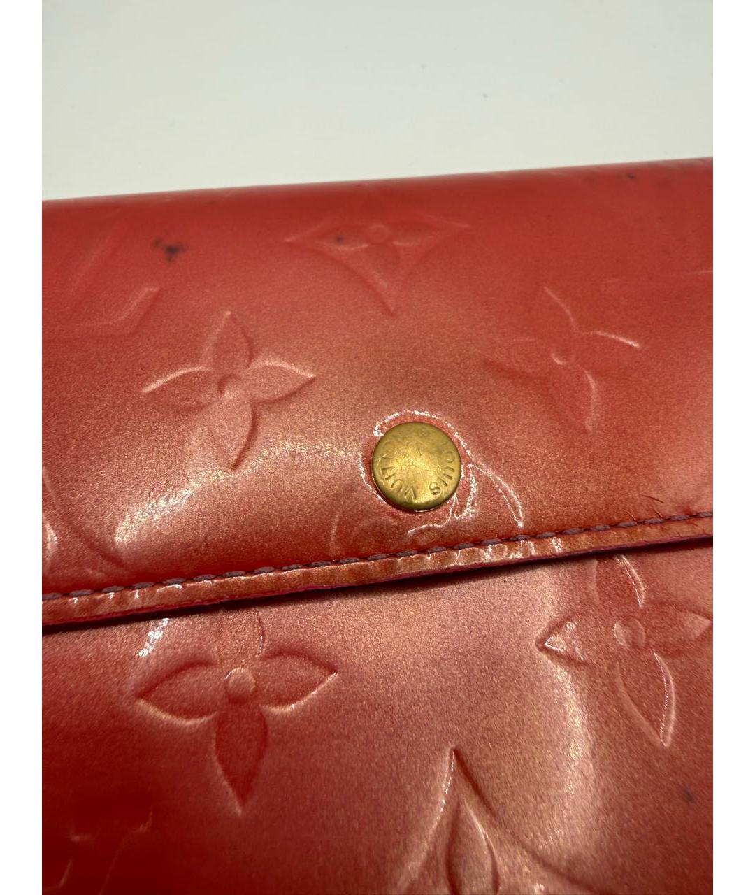 LOUIS VUITTON Красный кожаный кошелек, фото 2