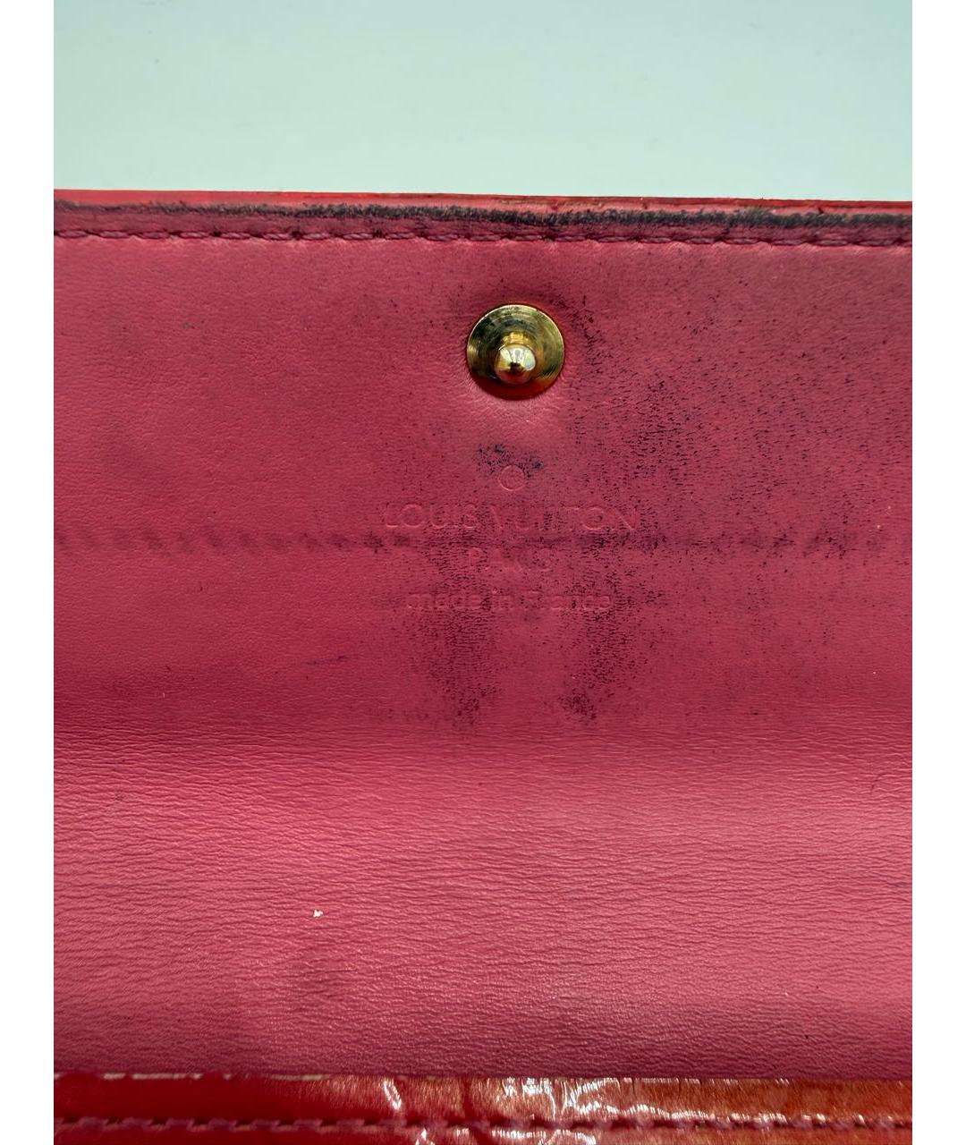 LOUIS VUITTON Красный кожаный кошелек, фото 7